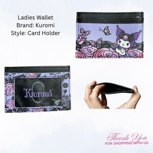 Purple and Black Card Holder with Character Design